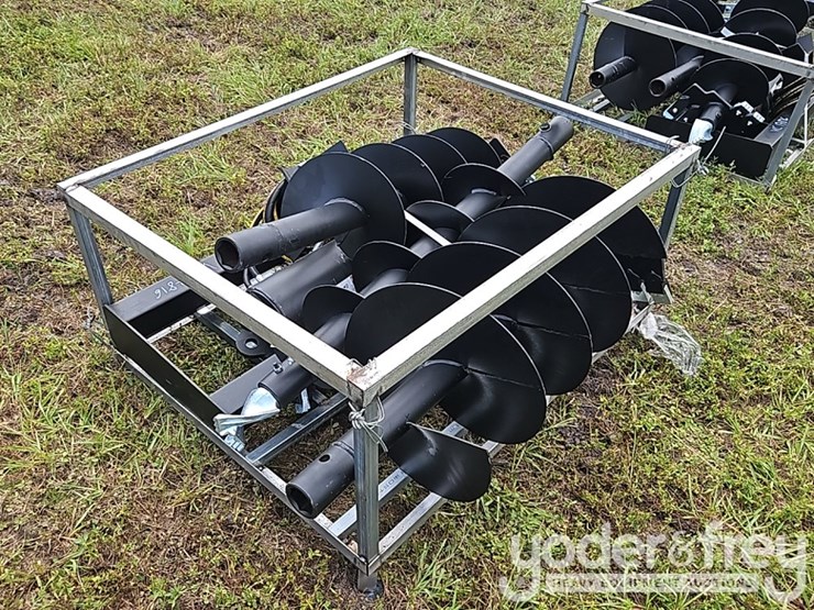 unused-jct-hydraulic-auger-drive,-bits.-qa,-9",-12",-8"-alloy-bits-to-suit-skidsteer-image-1