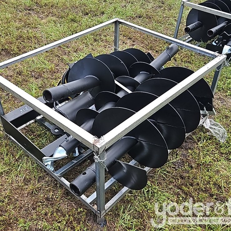 Unused JCT Hydraulic Auger Drive, Bits. QA, 9", 12", 8" Alloy Bits to suit Skidsteer