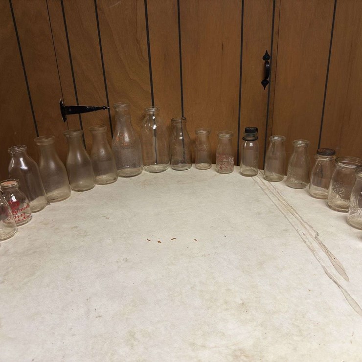 (19) Dairy Bottles and Butter Churn