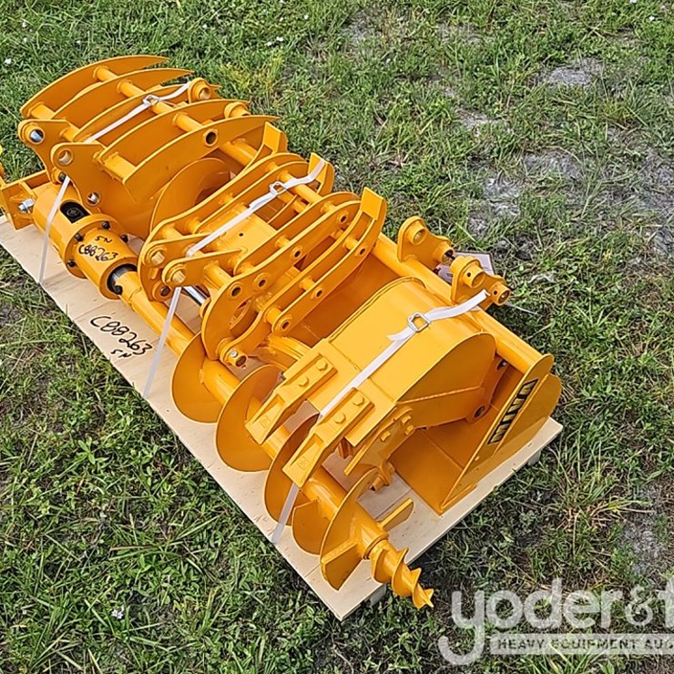 Unused 2025 GIYI Attachment Set to suit Mini Excavator (8 of) Rake, Ripper, Grabber, 12” Auger, 16” Auger, 8” Narrow Bucket, 24” Bucket, 32” Bucket to suit Mini Excavator