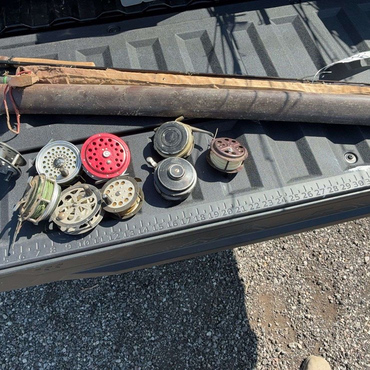 Assorted vintage fly rods and reels