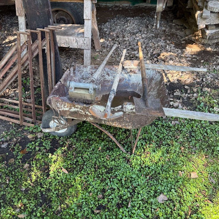 Wheelbarrow, Shovels, Shingle Remover, Scaffolding Brackets, Bale Hooks