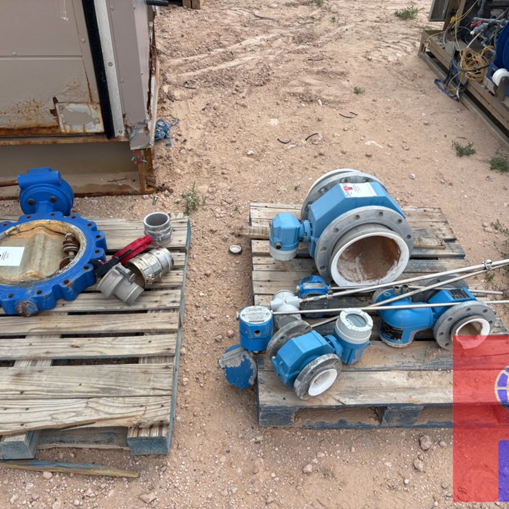 (3) PALLETS W/ FLOW METERS & BUTTERFLY VALVES