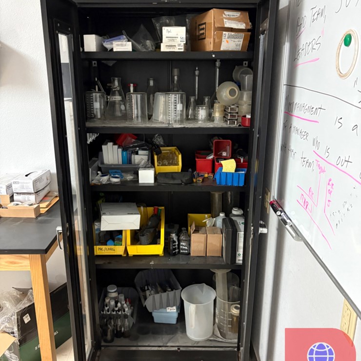 3’ X 1.5’ X 6’ STORAGE CABINET W/ LAB EQUIPMENT