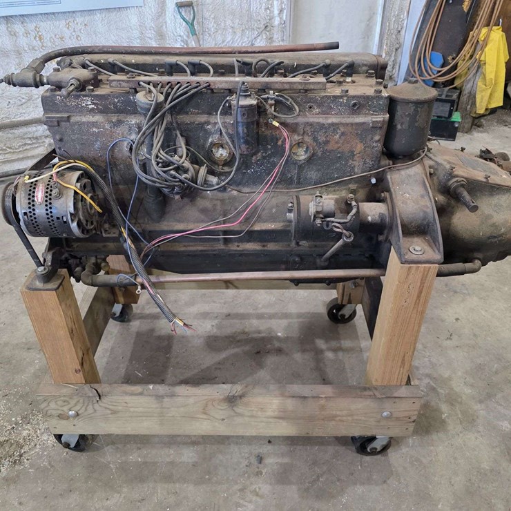 Late Model Pontiac Inline 8 Engine Converted to Marine Use by Kermath, Loose and in Excellent Condit