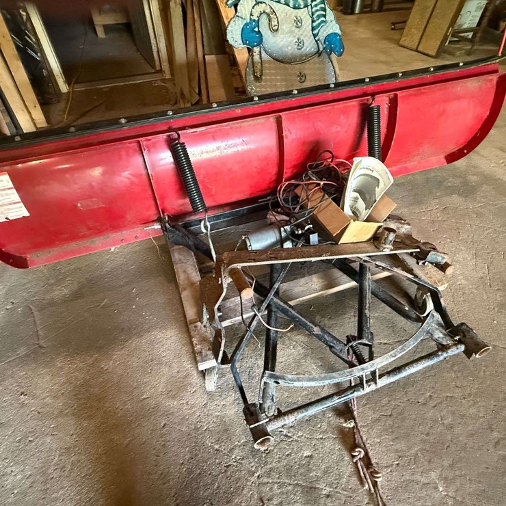 SnoBear Snowplow, 7’ Wide Blade, Manual Swing Adjustment, Electric Winch for Up and Down, Was Mounte