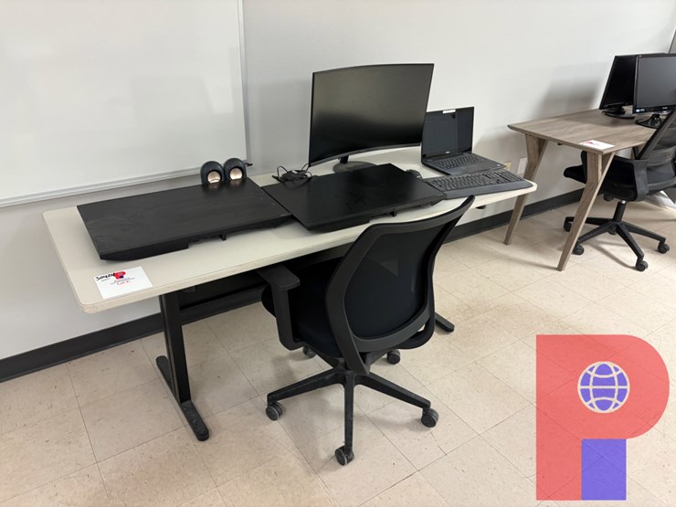 6’-x-2’-x-2.5’-desk-w/-laptop-&-(3)-monitors-image-1