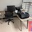 5’-x-5’-l-shaped-desk-w/-computer-screens,-printers,-phones-image-1