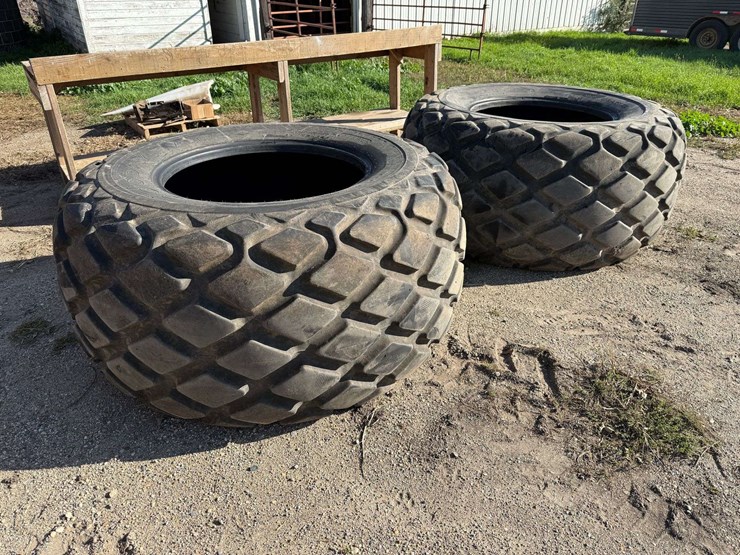 (2)-used-goodyear-20.5l-32-diamond-tread-tires,-one-holds-air-but-one-needs-a-tube,-buying-all-for-o-image-1