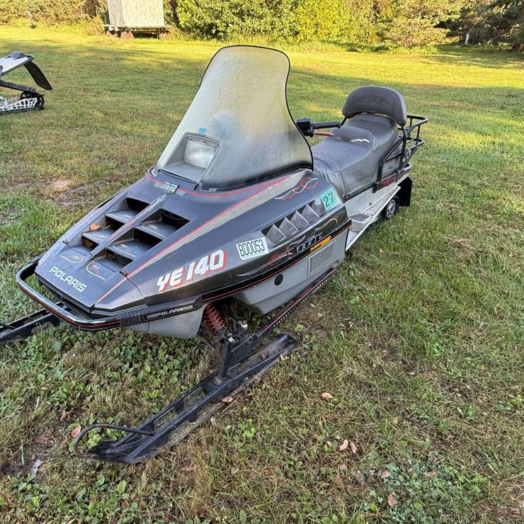 1990 Polaris Indy Trail Deluxe 2 Up Snowmobile, 5,944 Miles, Electric Start and Reverse, Runs Good a