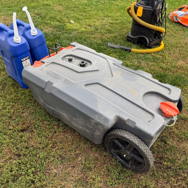 36 Gallon RV Septic Caddy and (2) 6 Gallon Water Tanks, Buying All for One Money