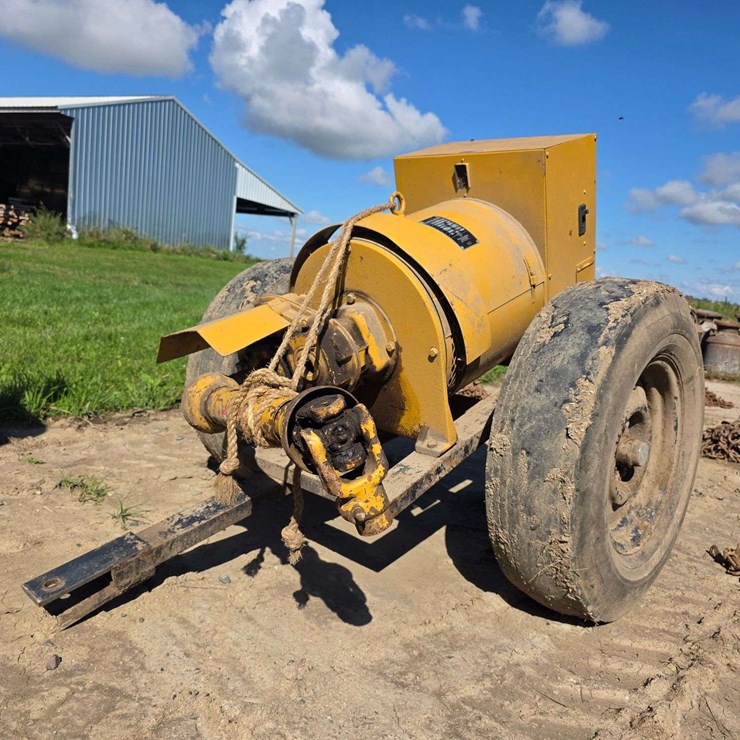 KatoLight PTO Generator, 35kw, 540 PTO, Single Phase, Model: 35LR1, on 2 Wheel Cart, Worked When Las