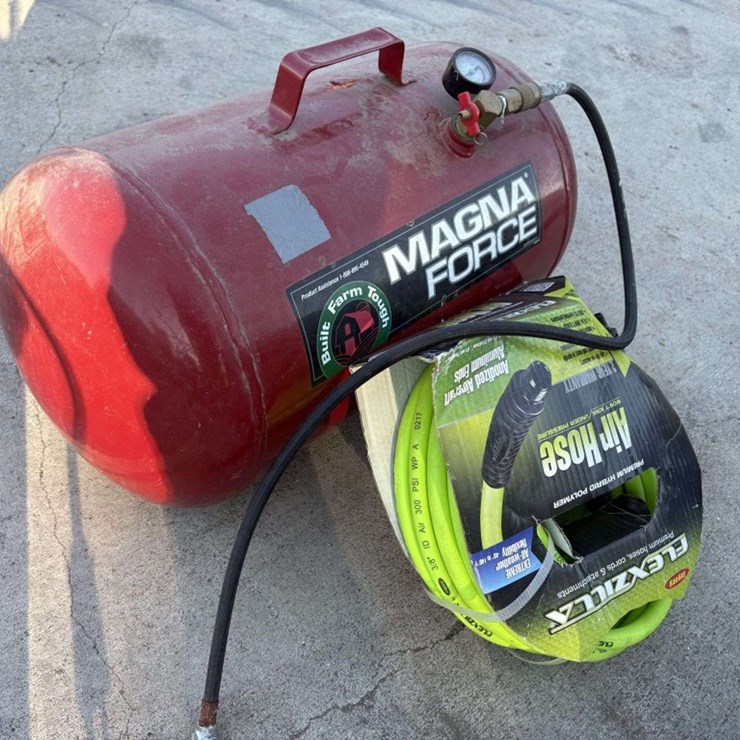 Magna Force Portable Air Tank, 10 Gal; 50’, 3/8” Air Hose, NEW