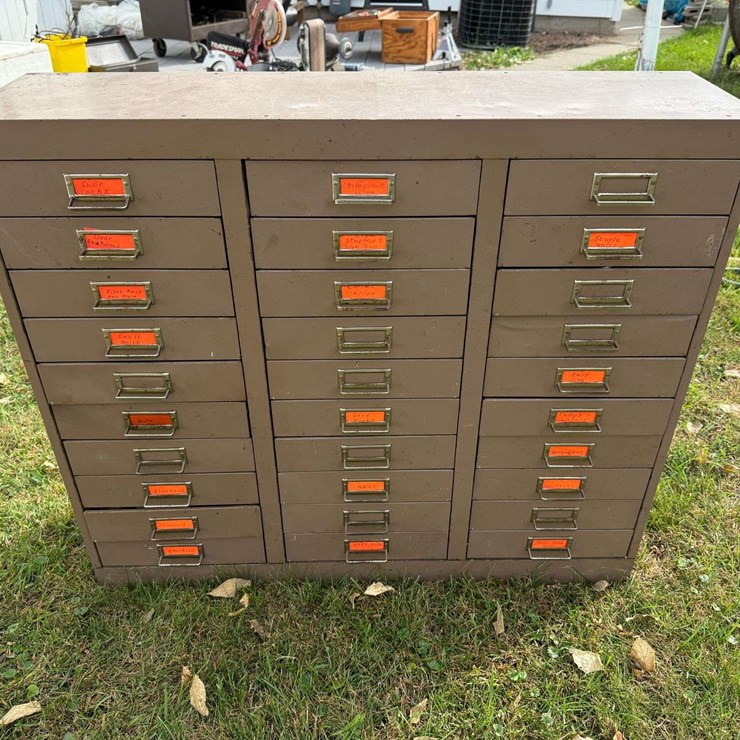 30 Drawer Organizer, 34” Tall, 38” Wide and 10” Deep