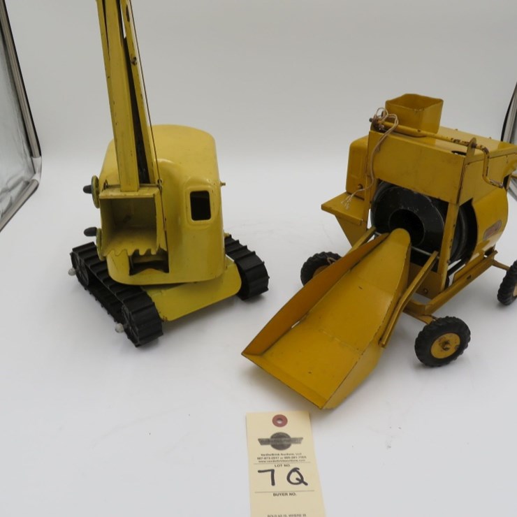 1950's Doepke Model Toy Crane and Structo Cement Mixer