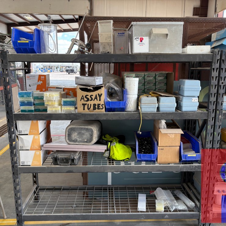 6’ X 2’ X 6’ SHELVING UNIT W/ LAB EQUIPMENT