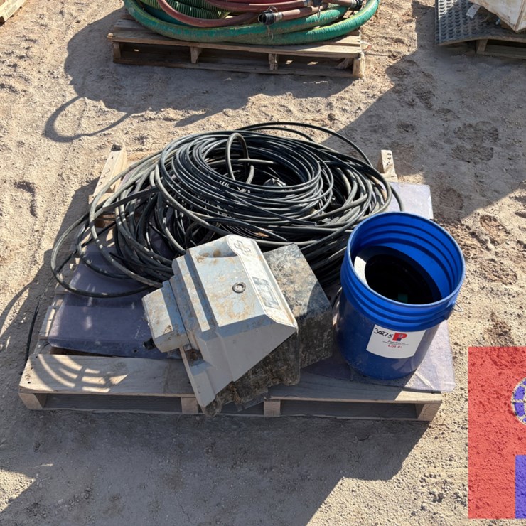 (4) PALLETS W/ ASSORTED HOSES, PVC FITTINGS, BOLTS, ETC.