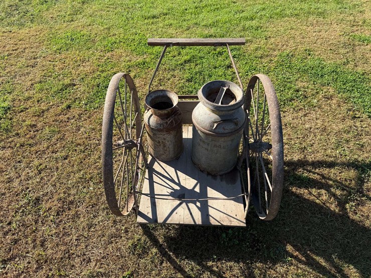 old-cream-can-cart-with-2-cream-cans-image-7