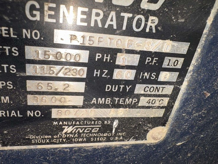 winco-generator,-15,000-watt,-1-ph,-240v,-110v,-540-pto,-on-cart,-tested,-works-as-should,-*must-be-image-10