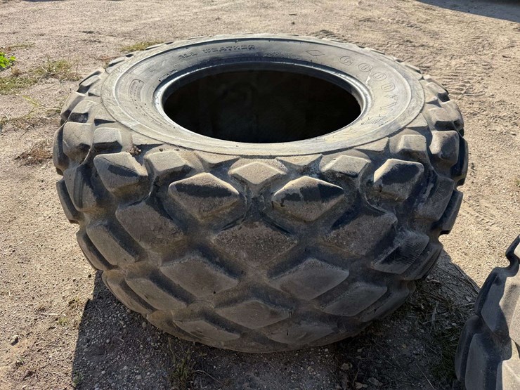 (2)-used-goodyear-20.5l-32-diamond-tread-tires,-one-holds-air-but-one-needs-a-tube,-buying-all-for-o-image-3