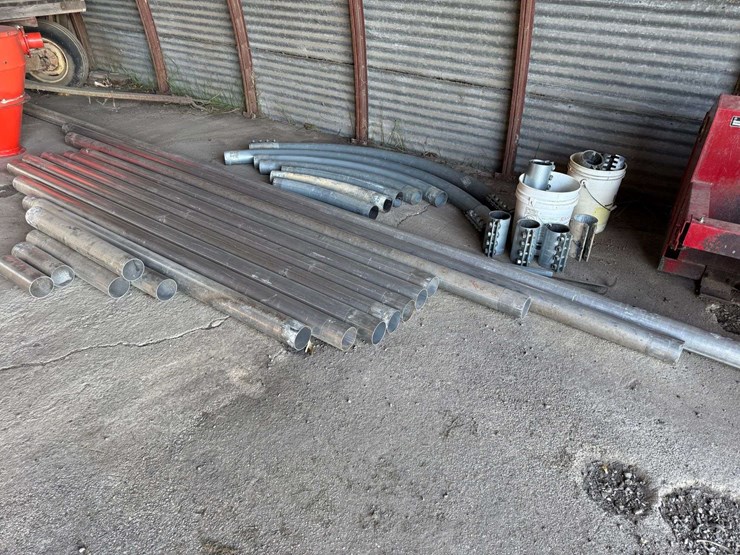 4”-aluminum-air-system-tubing,-approx-100’,-assortment-of-steel-angle-pipes-and-connectors-image-2