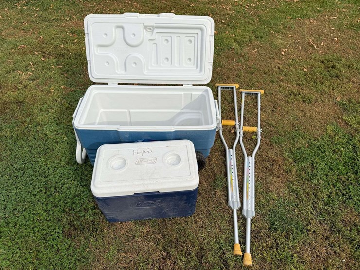 (2)-coolers-and-crutches,-buying-all-for-one-money-image-1