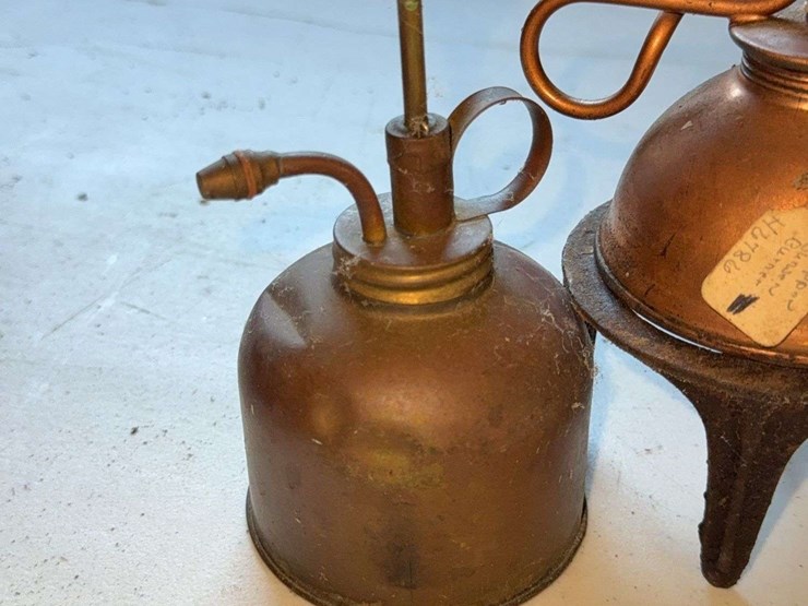 skeleton-keys-on-ring,-copper-bunsen-burner,-oil-sprayer&-funnel-can-image-2