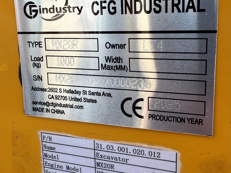 #605-•-2025-cfg-industrial-mx20r-hydraulic-track-type-mini-excavator-image-17