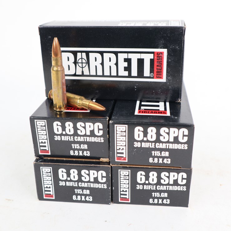 #91 • #4136 • (150rds) Barrett 6.8 SPC Hollow Point FMJ Ammunition