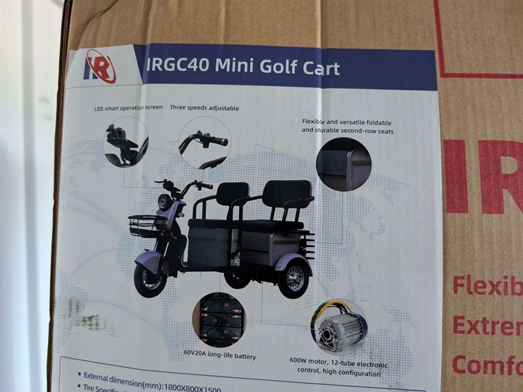 (1)-sd-launch-irgc40-mini-golf-cart---blue---un-assembled-unit-image-4