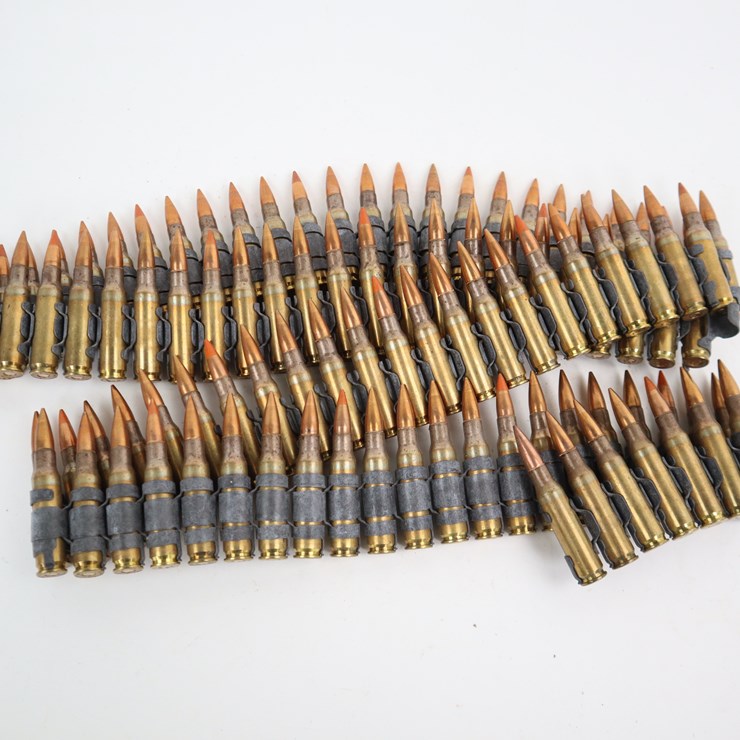 #15 • #4074 • (Approx 100rd) Linked .308 7.62 x 51 Ammunition Belt with Tracer Rounds