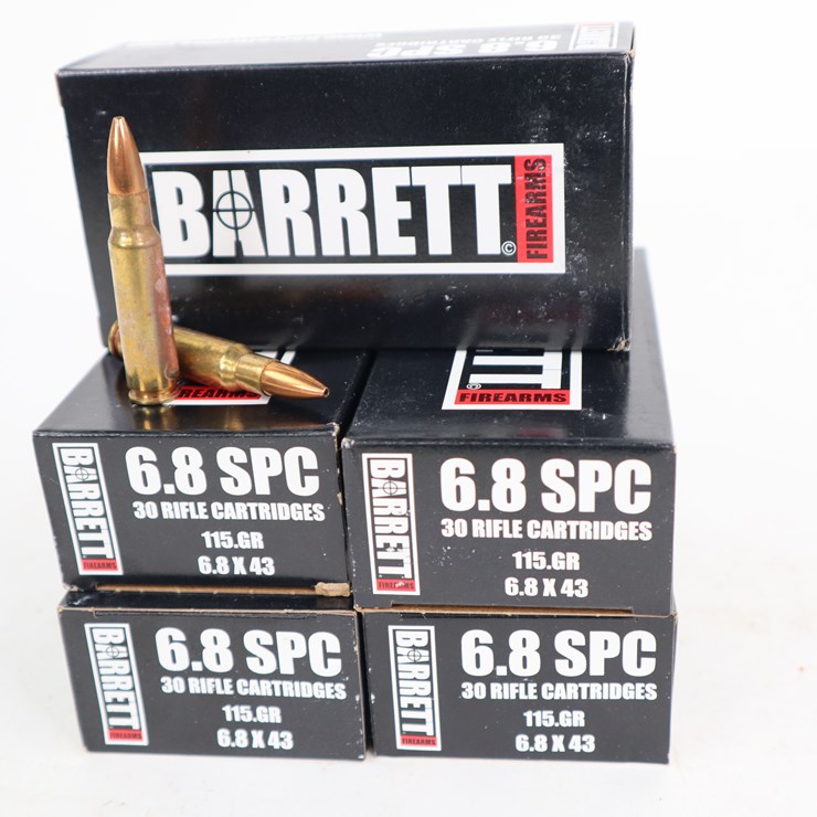 #92 • #4137 • (150rds) Barrett 6.8 SPC Hollow Point FMJ Ammunition