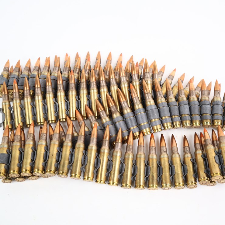 #16 • #4075 • (Approx 100rd) Linked .308 7.62 x 51 Ammunition Belt with Tracer Rounds