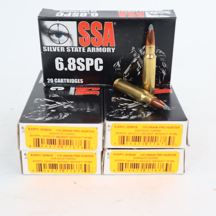 #69 • #4141 • (100rds) Silver State Armory 6.8 SPC Soft Point Ammunition