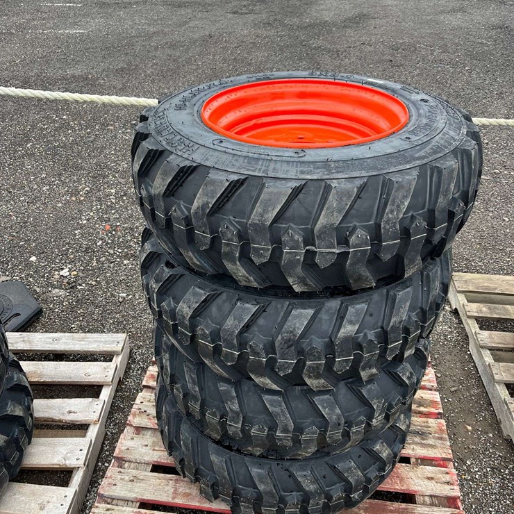 (4) 10-16.5 Tires on Wheels for Bobcat