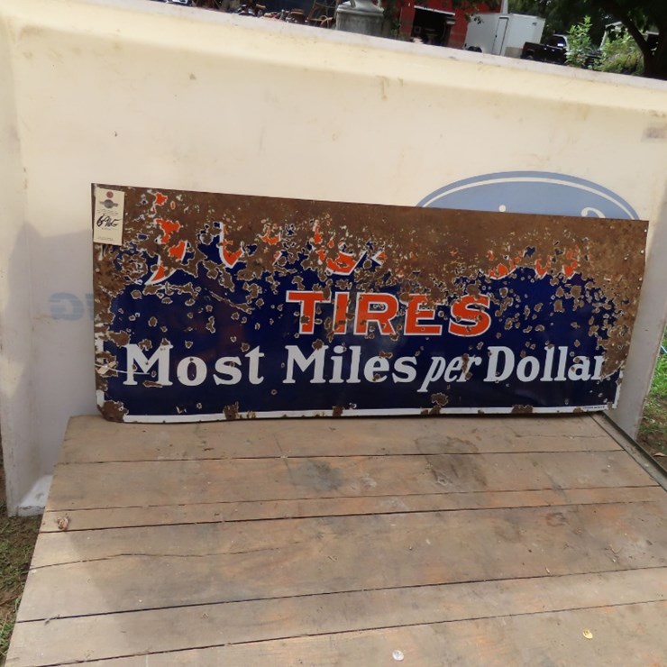 Worn Firestone Tires Porcelain Sign