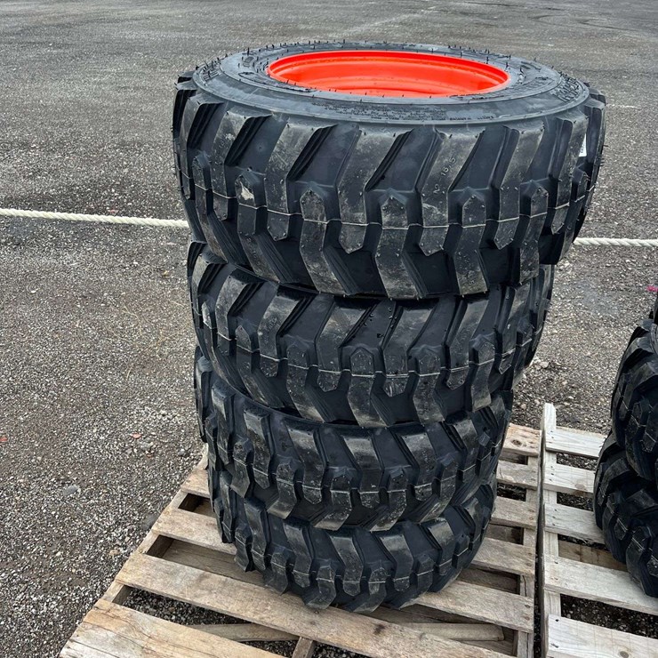 (4) Unused 12-16.5 Tires On Wheels For Bobcat