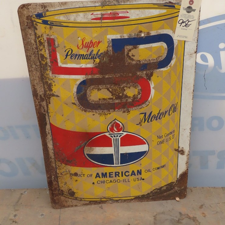 American Motor Oil Painted Tin Sign