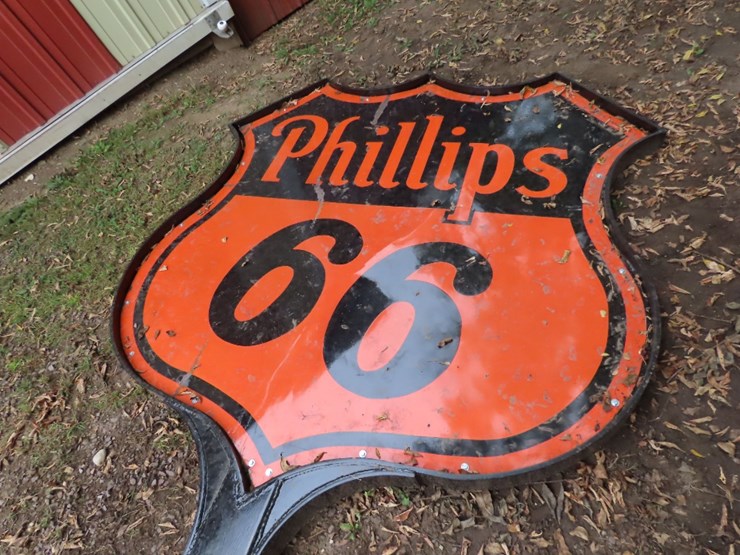 phillips-66-double-sided-porcelain-sign-in-with-bracket-and-pole-image-4