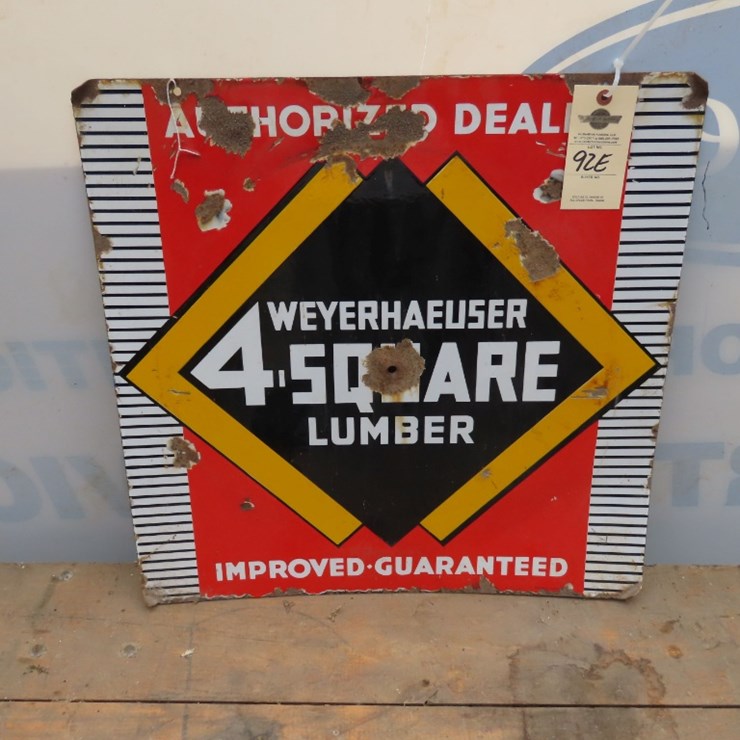 Weyerhaeuser 4-Square Lumber Porcelain Sign