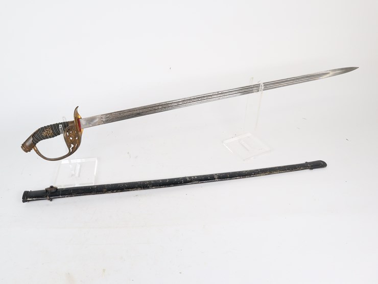 #56-•-#4340-•-wwi-german-officer's-sword-with-z-crest-maker-image-1