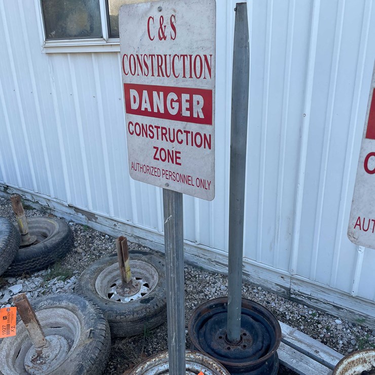 #1926 • (2) Tire Rim Base Sign Holder