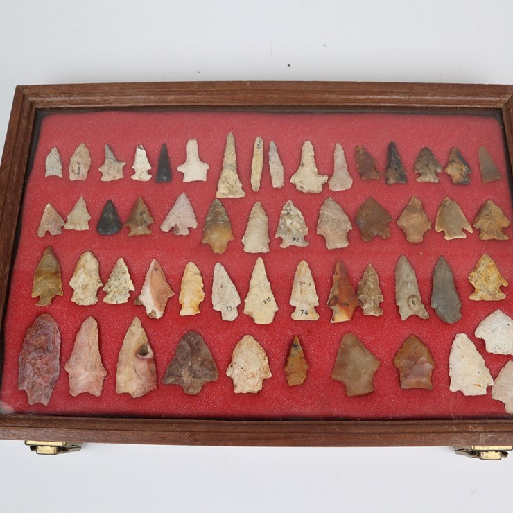 #19 • #4164 • (54) Framed Native American Artifacts