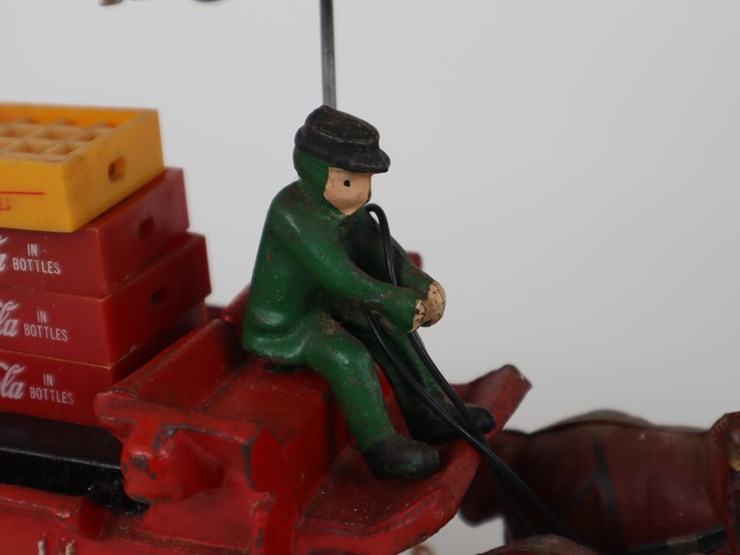 #103-•-#4202-•-vintage-coca-cola-14-bottles-horse-drawn-wagon-die-cast-collectible-image-5