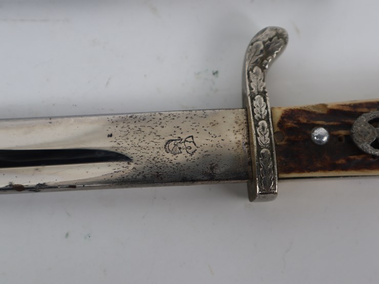 #84-•-#4277-•-wwii-german-police-dress-bayonet-with-stag-grip-13"-blade-and-17"-overall-length-image-3