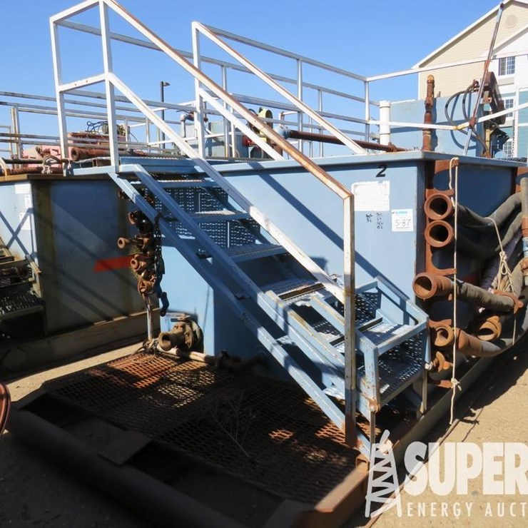 (5-87) 5'H x 7'6"W x 15'L 2-Compartment Mud Shaker