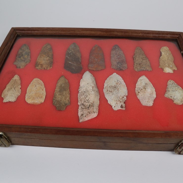 #64 • #4170 • (14) Framed Native American Artifacts