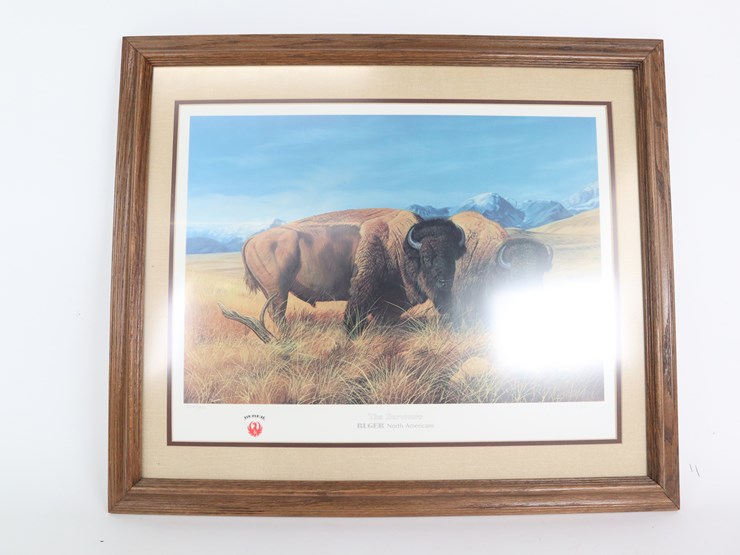 #104-•-#4236-•-framed-ruger-"the-survivors"-signed-lithograph-by-larry-wolfe-524/950-image-1