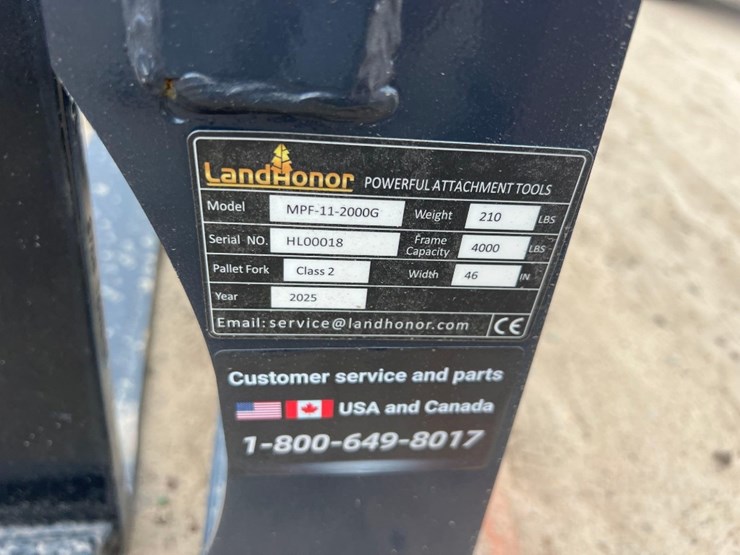 unused-landhonor-mpf-11-2000g-pallet-forks-frame-image-4
