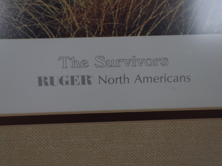 #104-•-#4236-•-framed-ruger-"the-survivors"-signed-lithograph-by-larry-wolfe-524/950-image-4